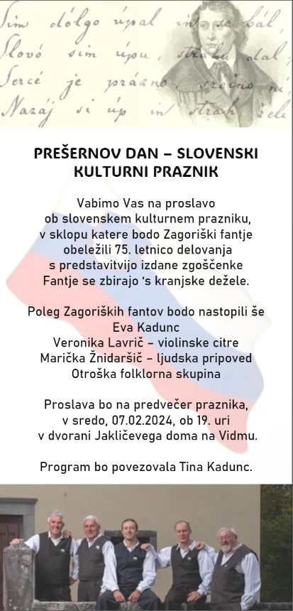 Zagoriški fantje vabilo